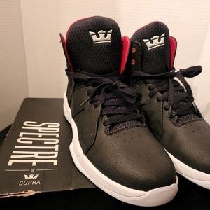 Supra Spectre "The Magazine" Black and Red Suede Size 10 Sneakers Lil Wayne